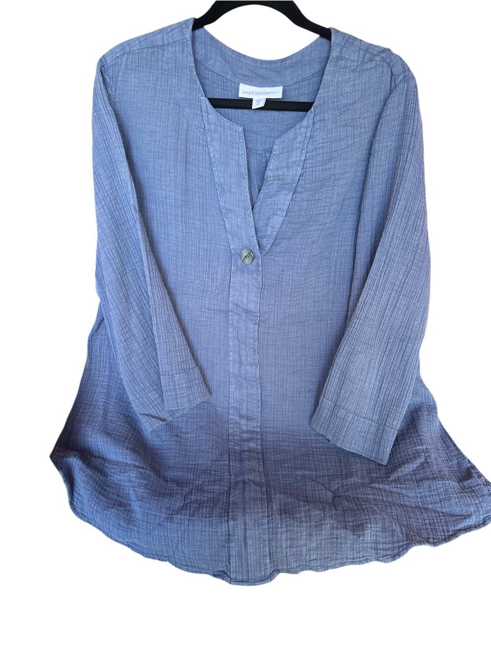 J. Jill Blue Textured One-Button Tunic
